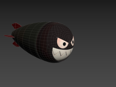 Character240 Cartoon Torpedo 3D Модель