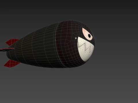 Character240 Cartoon Torpedo 3D Model