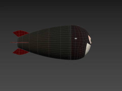 Character240 Cartoon Torpedo 3D Model