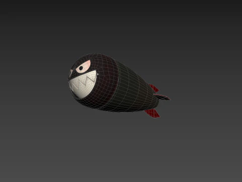 Character240 Cartoon Torpedo 3D Model