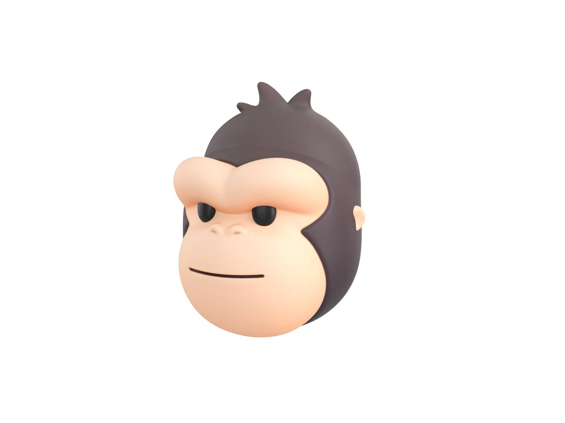Prop238 Gorilla Head 3D Model .c4d .max .obj .3ds .fbx .stl .blend 