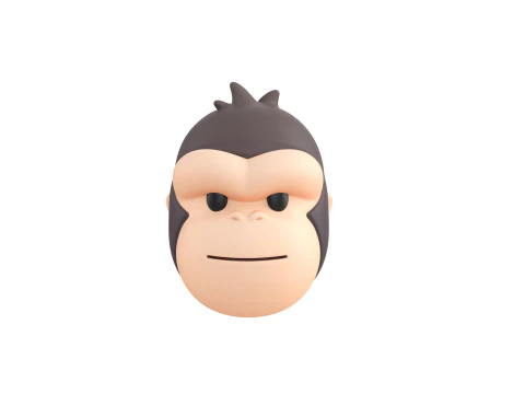 Prop238 Gorilla Head 3D Model