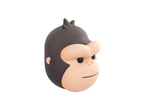 Prop238 Gorilla Head 3Dモデル