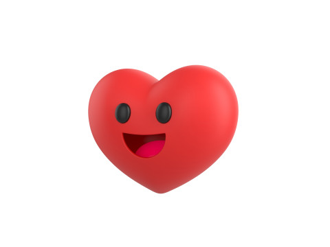Symbol019 Smile Face Heart Modèle 3D