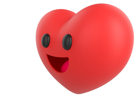 Symbol019 Smile Face Heart Model 3D