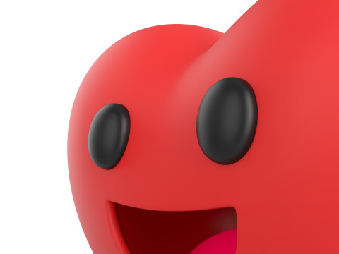 Symbol019 Smile Face Heart Model 3D