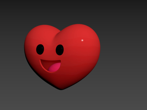 Symbol019 Smile Face Heart Model 3D
