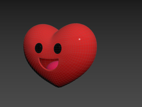 Symbol019 Smile Face Heart Model 3D
