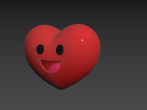 Symbol019 Smile Face Heart Model 3D