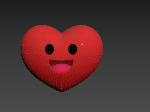 Symbol019 Smile Face Heart Model 3D