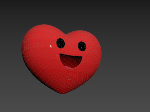 Symbol019 Smile Face Heart Model 3D