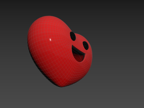 Symbol019 Smile Face Heart Model 3D