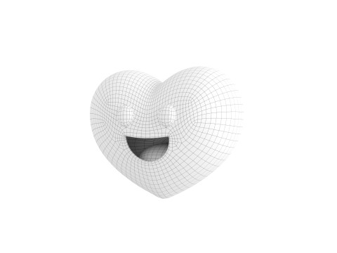 Symbol019 Smile Face Heart Model 3D