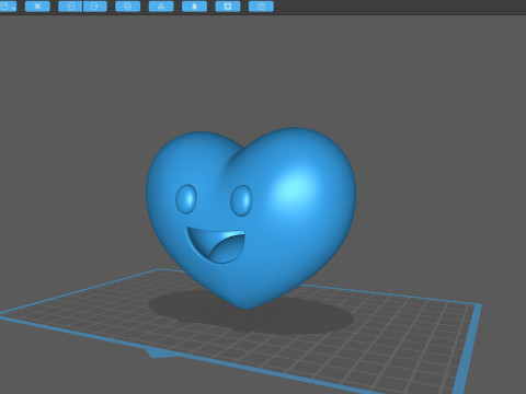 Symbol019 Smile Face Heart Model 3D
