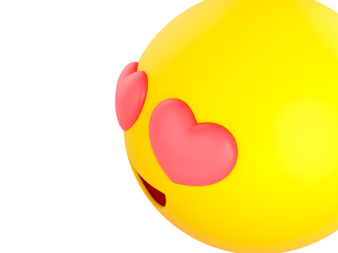 Symbol020 Smiling Face With Heart Eyes Modèle 3D