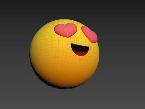 Symbol020 Smiling Face With Heart Eyes Modèle 3D