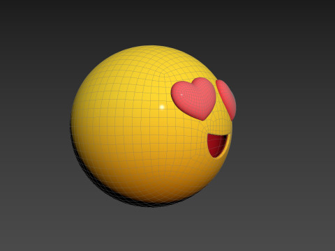 Symbol020 Smiling Face With Heart Eyes Modèle 3D