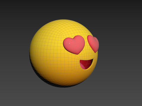 Symbol020 Smiling Face With Heart Eyes Modèle 3D