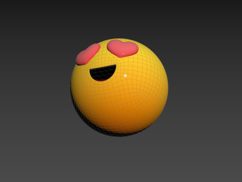 Symbol020 Smiling Face With Heart Eyes Modèle 3D