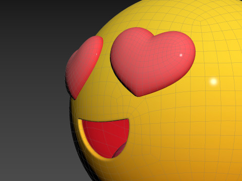 Symbol020 Smiling Face With Heart Eyes Modèle 3D