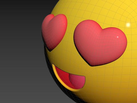 Symbol020 Smiling Face With Heart Eyes Modèle 3D