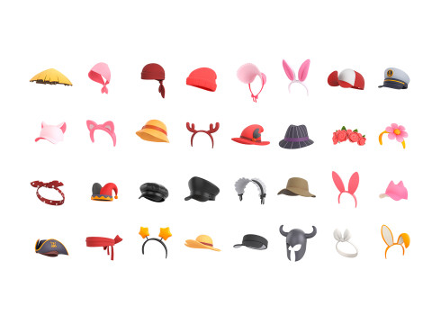 Pack003 Cartoon Hat Pack1 Modelo 3D
