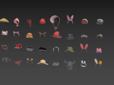 Pack003 Cartoon Hat Pack1 3D Model