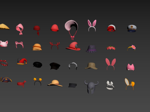 Pack003 Cartoon Hat Pack1 Model 3D