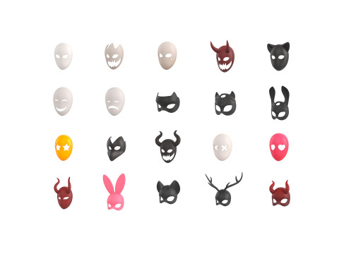 Pack004 Mask Pack 1 3Dモデル