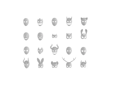 Pack004 Mask Pack 1 3D Model