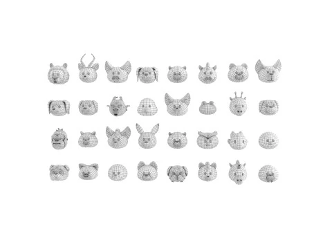 Pack005 Animal Head Pack 2 3D Model