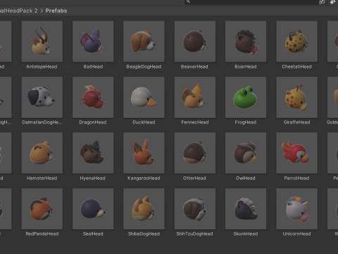 Pack005 Animal Head Pack 2 Model 3D