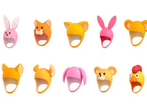 Pack006 Cartoon Hat Pack 2 3D Model