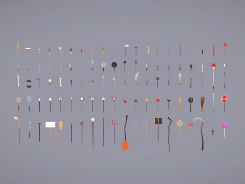 Pack009 근접 무기 및 도구 팩 1 3D 모델