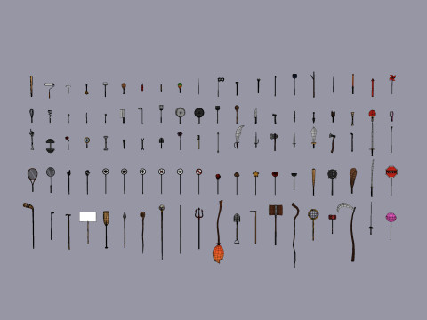 Pack009 Melee Weapons And Tools Pack 1 Model 3D
