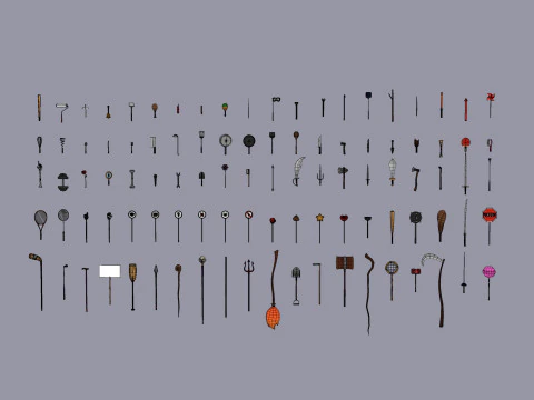 Pack009 Melee Weapons And Tools Pack 1 3D Model