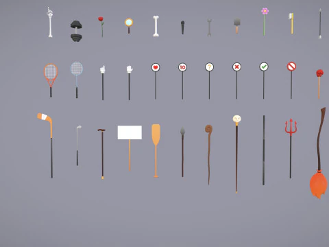 Pack009 Melee Weapons And Tools Pack 1 3D Model