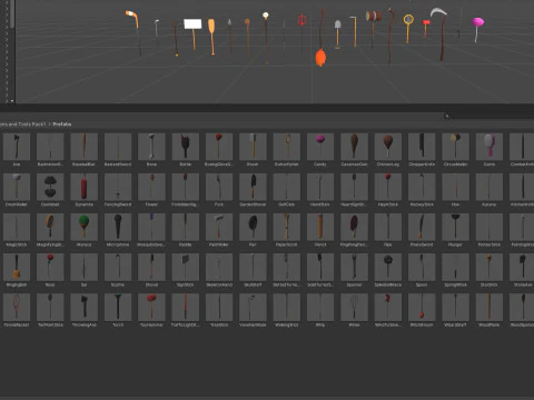 Pack009 Melee Weapons And Tools Pack 1 3D Model