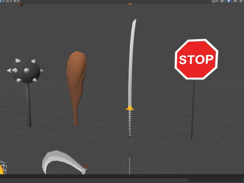 Pack009 Melee Weapons And Tools Pack 1 Model 3D