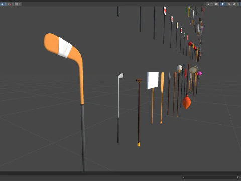 Pack009 Melee Weapons And Tools Pack 1 3D Model