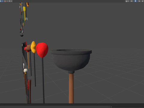 Pack009 Melee Weapons And Tools Pack 1 3D Model