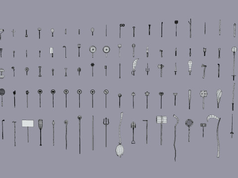 Pack009 Melee Weapons And Tools Pack 1 Model 3D