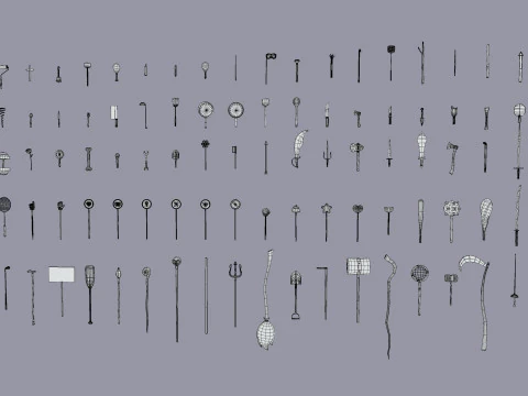 Pack009 Melee Weapons And Tools Pack 1 3D Model
