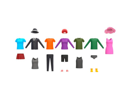 Pack010 Simple Clothing 3D Model