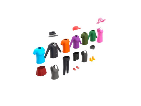 Pack010 Simple Clothing 3D Model