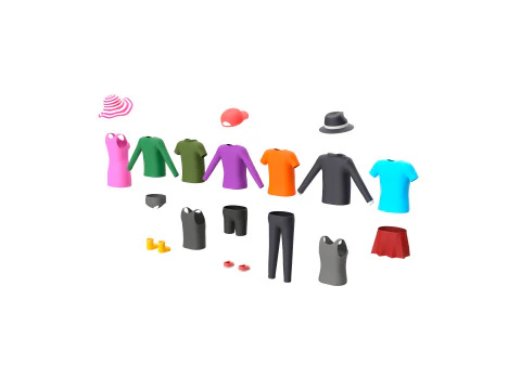 Pack010 Simple Clothing 3D Model