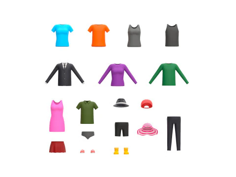 Pack010 Simple Clothing 3D Model
