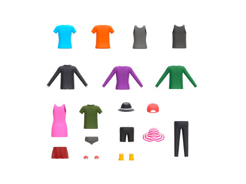 Pack010 Simple Clothing 3D मॉडल