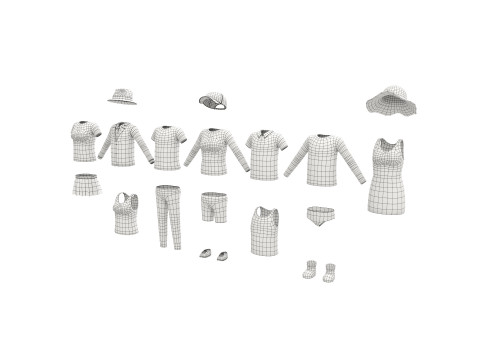 Pack010 Simple Clothing 3D मॉडल