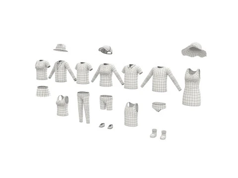 Pack010 Simple Clothing 3D Model